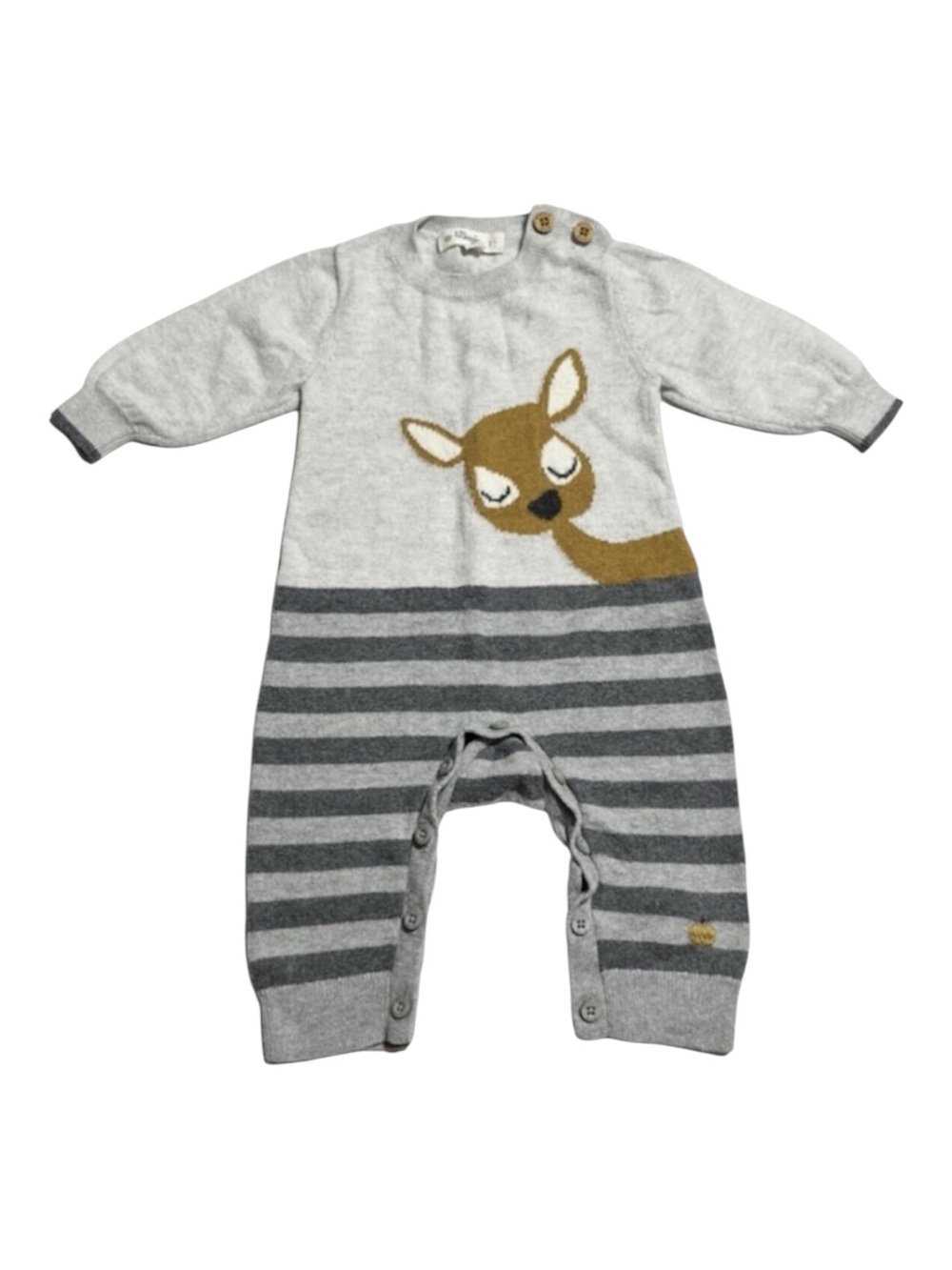 The Bonnie Mob soft cotton/cashmere deer romper 0-3 months heirloom quality